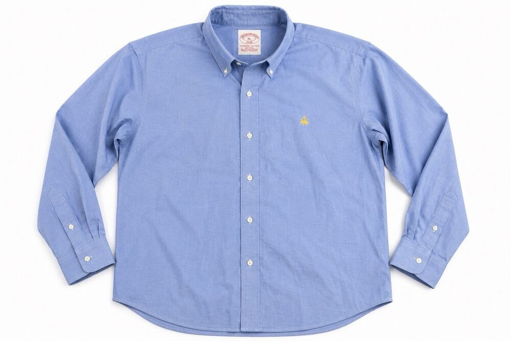 Brooks Brothers 346 Men's Supima Cotton Non-Iron Classic Blue Dress Shirt XL